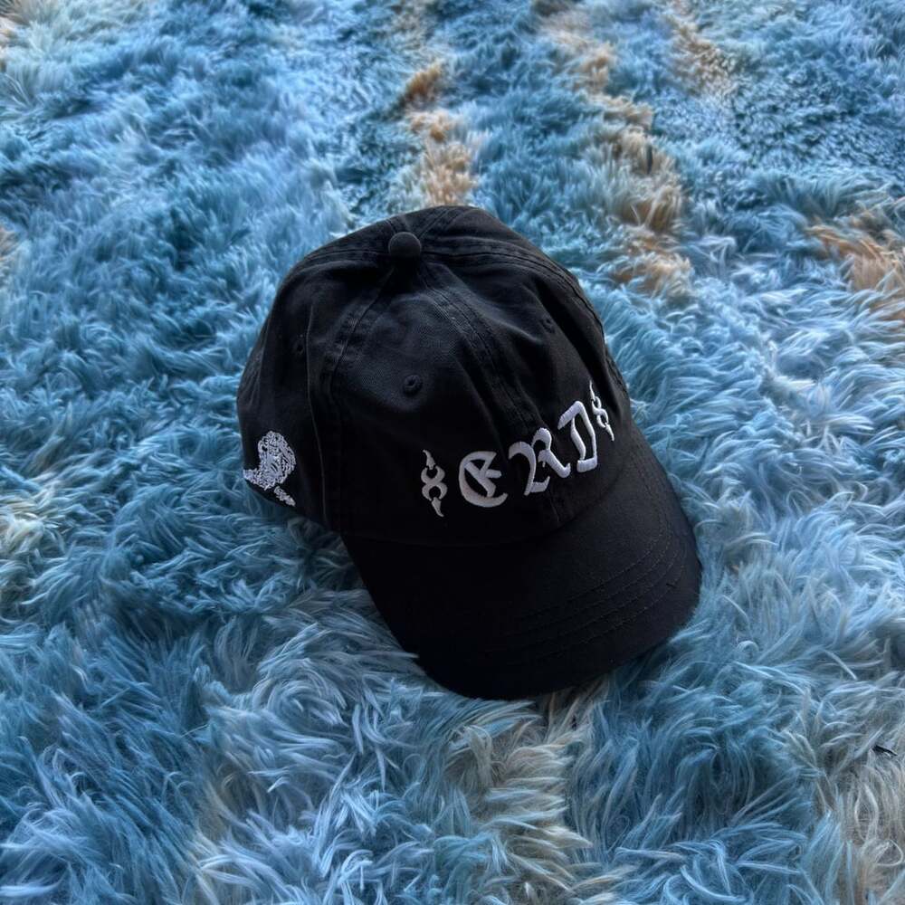 Erd Die In Bed Logo Embroidered Baseball Cap Black